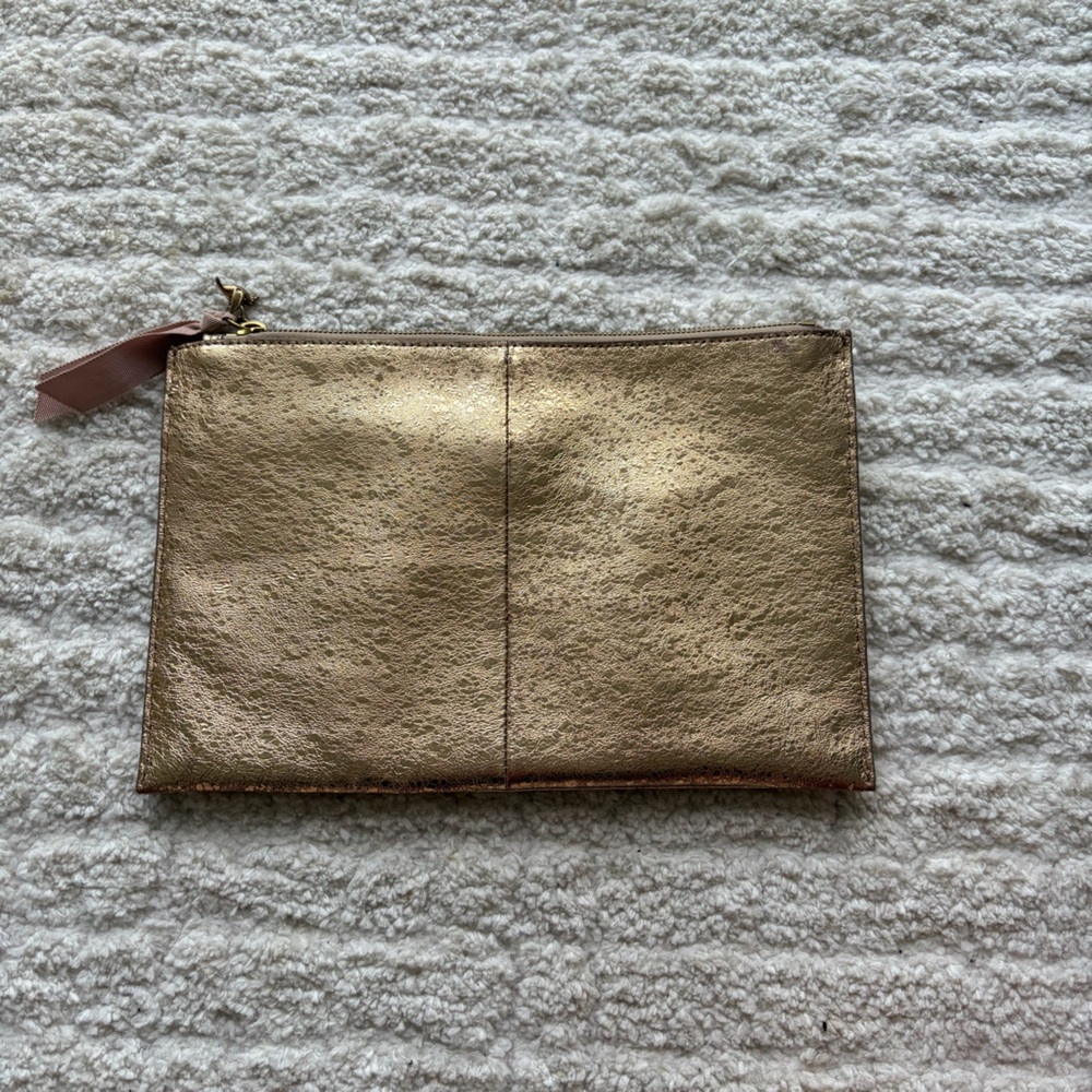 J Crew Gold Metallic Clutch